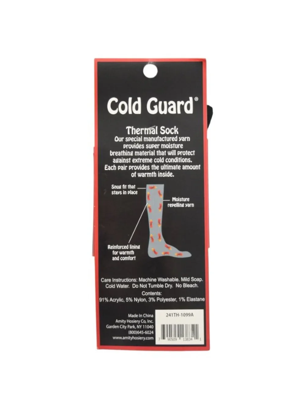 Cold Guard Thermal Socks Black Gray Crew Warm Moisture Repelling Size 10 13 New